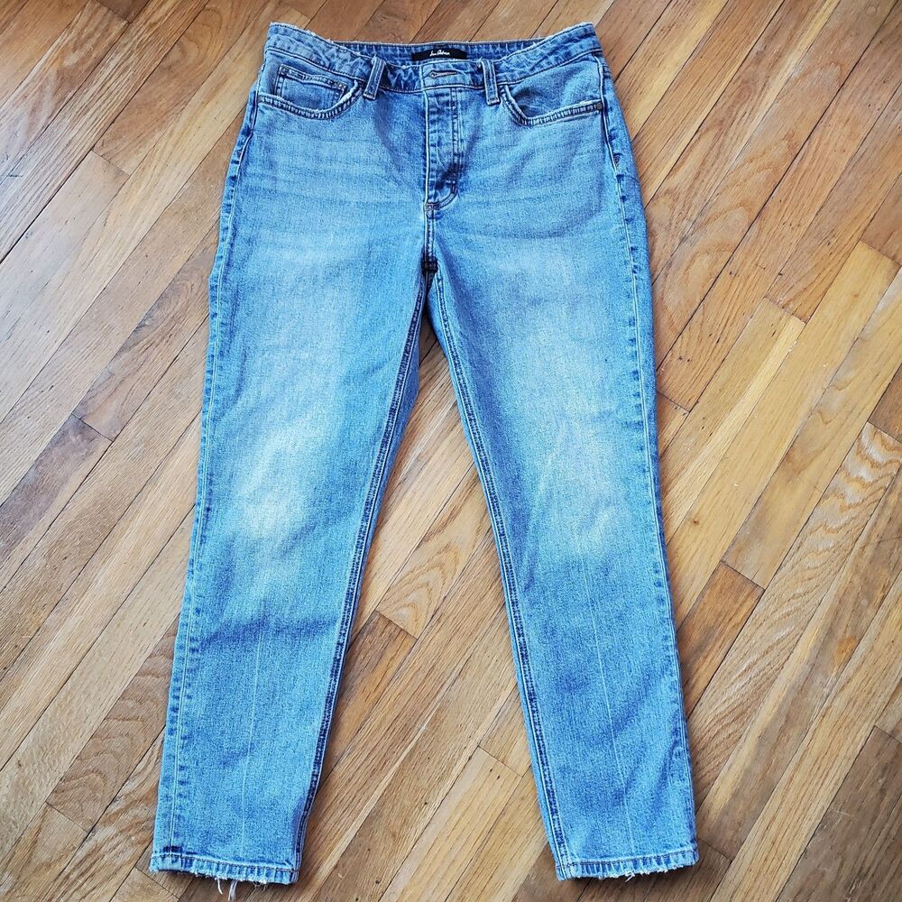 Sam Edelman The Mary Jane boyfriend distressed mid rise relax straight leg jean